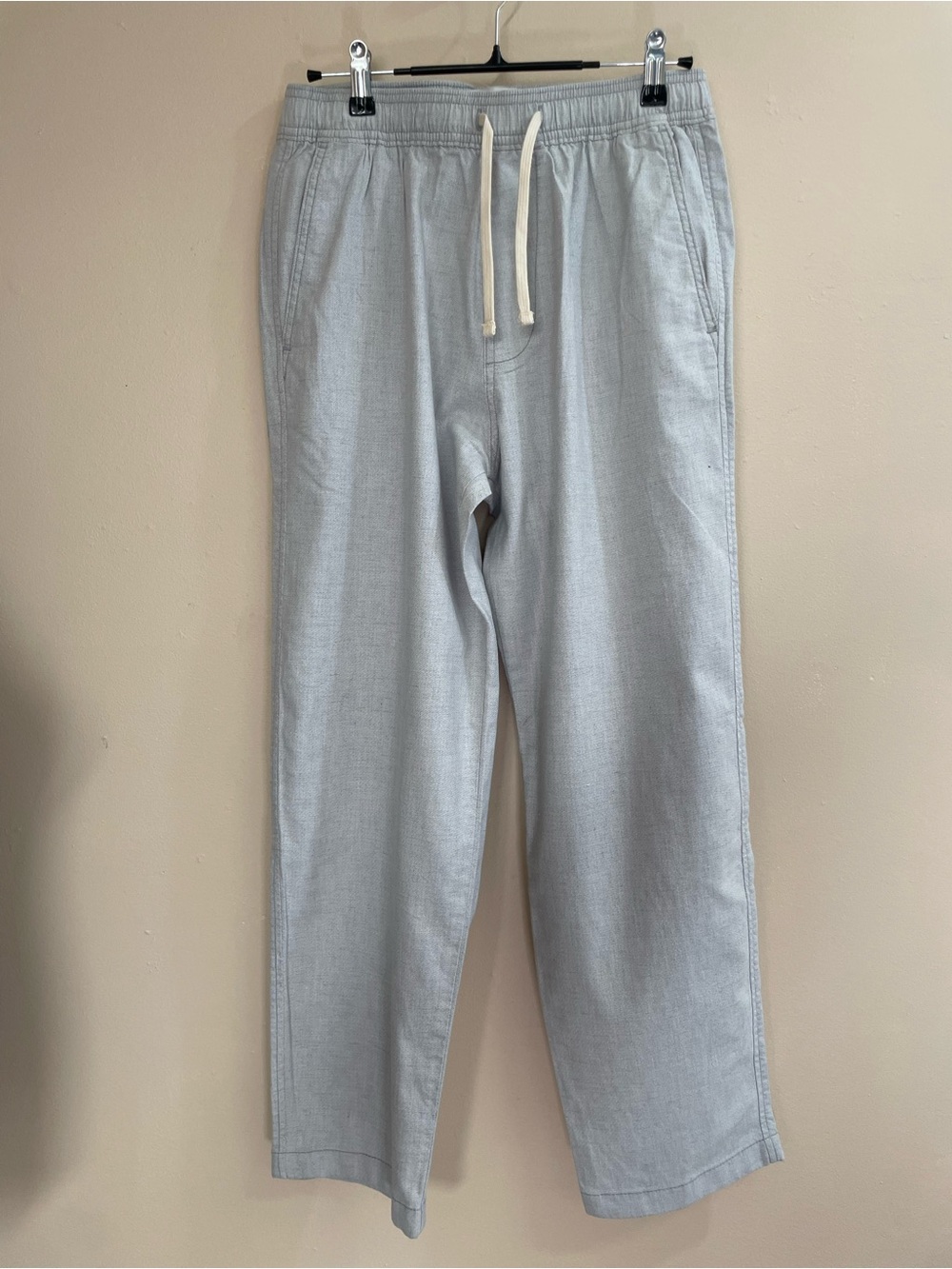NWOT Hollister Men’s Loose Fit Light Gray Linen Blend Pants XS